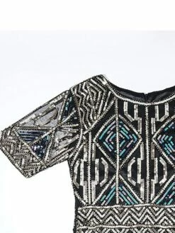 Women's Retro 1920s Fringe Dress Midi Dress Party Halloween Sequins Tassel Fringe Geometric Crewneck Short Sleeve Regular Fit Spring Fall 2023 Red Blue S M L XL -LIGHTINTHEBOX Shop sovbxy1693206888882