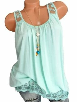 Women's Plus Size Tank Top Black White Pink Solid Color Lace Patchwork Sleeveless Daily Going Out Weekend Basic Casual Strapless Regular Fit Summer Spring -LIGHTINTHEBOX Shop sozwxh1655888608344