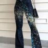 Women's Bootcut Flared Pants Bell Bottom Full Length Wide Leg Print Micro-elastic Sparkle Sparkle & Shine Christmas Street Black Red S M 2 Women's Bootcut Flared Pants Bell Bottom Full Length Wide Leg Print Micro-elastic Sparkle Sparkle & Shine Christmas Street Black Red S M -LIGHTINTHEBOX Shop spcsqu1666070810772