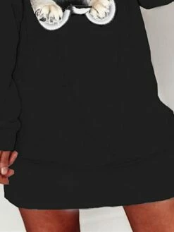 Women's Sweatshirt Dress T Shirt Dress Tee Dress Winter Dress Mini Dress Black White Long Sleeve Animal Print Fall Winter Round Neck Casual Fall Dress Loose Fit 2023 S M L XL XXL 3XL -LIGHTINTHEBOX Shop spxbir1662014638195