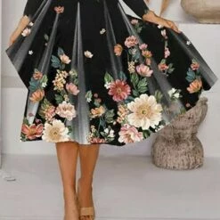 Women's Casual Dress Dress Set Two Piece Dress Midi Dress Black Long Sleeve Floral Print Spring Fall Winter Crew Neck Fashion Winter Dress Vacation Fall Dress Loose Fit 2023 S M L XL XXL 3XL -LIGHTINTHEBOX Shop sqmzbc1648896881387