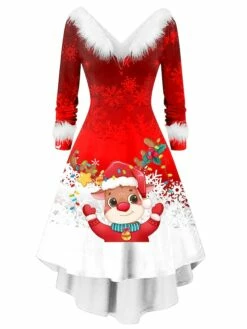 Women's Christmas Swing Dress Vintage Dress Midi Dress Green Silver Wine Red Brown White Long Sleeve Print Plus High Low Print Winter Fall V Neck Vintage Romantic Traditional 2022 S M L XL 2XL 22 Women's Christmas Swing Dress Vintage Dress Midi Dress Green Silver Wine Red Brown White Long Sleeve Print Plus High Low Print Winter Fall V Neck Vintage Romantic Traditional 2022 S M L XL 2XL -LIGHTINTHEBOX Shop svzotj1666768627253