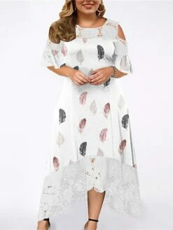 Women‘s Plus Size Curve Holiday Dress Floral Crew Neck Lace Half Sleeve Fall Spring Maxi Long Dress Date Vacation Dress Print 22 Women‘s Plus Size Curve Holiday Dress Floral Crew Neck Lace Half Sleeve Fall Spring Maxi Long Dress Date Vacation Dress Print -LIGHTINTHEBOX Shop swsskb1654584187338