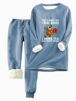 Women's Sweatshirt Tracksuit Pants Sets Fleece Red Blue Gray Graphic Letter Drawstring Print Long Sleeve Casual Daily Warm Funny Round Neck Regular Fit Fall & Winter