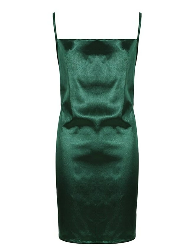 Women‘s Party Dress Satin Dress Sheath Dress Cocktail Party Club Mini Dress Party Hot Spaghetti Strap Sleeveless Backless 2023 Regular Fit Black Champagne Wine Pure Color S M L XL 2XL 5 Women‘s Party Dress Satin Dress Sheath Dress Cocktail Party Club Mini Dress Party Hot Spaghetti Strap Sleeveless Backless 2023 Regular Fit Black Champagne Wine Pure Color S M L XL 2XL - Image 3