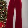 Women's Pants Trousers Full Length Velvet Fashion Designer Party Party & Evening Claret Azure S M Spring, Fall, Winter, Summer 1 Women's Pants Trousers Full Length Velvet Fashion Designer Party Party & Evening Claret Azure S M Spring, Fall, Winter, Summer -LIGHTINTHEBOX Shop taveyg1697695787358
