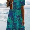 Women's T Shirt Dress Casual Dress Summer Dress Graphic Floral Print Crew Neck Mini Dress Fashion Modern Daily Holiday Short Sleeve Regular Fit Blue Summer Spring S M L XL XXL