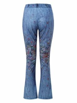 Women's Jeans Bootcut Flared Pants Full Length Faux Denim Print High Elasticity High Waist Fashion Streetwear Casual Daily 1 2 S M Fall & Winter -LIGHTINTHEBOX Shop tduhyp1653462042911