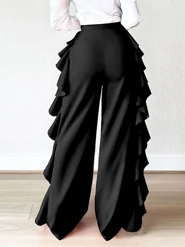 Women's Wide Leg Chinos Pants Trousers Robin's Egg Blue Black Red Fashion Streetwear Street Daily Daily Wear Full Length Comfort Solid Color S M L XL 2XL 11 Women's Wide Leg Chinos Pants Trousers Robin's Egg Blue Black Red Fashion Streetwear Street Daily Daily Wear Full Length Comfort Solid Color S M L XL 2XL - Image 9