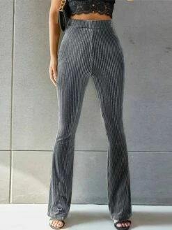 Women's Bell Bottom Pants Trousers Full Length Fashion Chic & Modern Outdoor Street Light Coffee Dark Brown S M Fall Winter