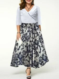 Women‘s Plus Size Curve Casual Dress Sheath Dress A Line Dress Floral Long Dress Maxi Dress Half Sleeve Patchwork Print Crew Neck Fashion Daily Black White Spring Summer L XL XXL 3XL 7 Women‘s Plus Size Curve Casual Dress Sheath Dress A Line Dress Floral Long Dress Maxi Dress Half Sleeve Patchwork Print Crew Neck Fashion Daily Black White Spring Summer L XL XXL 3XL -LIGHTINTHEBOX Shop tfynxj1675921329608