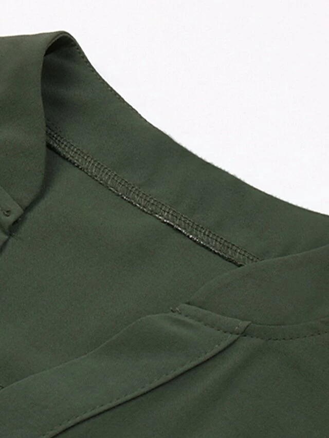 Women's Work Dress Casual Dress Semi Formal Dress Fashion Office Daily Workfashion Mini Dress Lace Up Button V Neck Long Sleeve Plain Loose Fit Army Green Fall Winter S M L XL 12 Women's Work Dress Casual Dress Semi Formal Dress Fashion Office Daily Workfashion Mini Dress Lace Up Button V Neck Long Sleeve Plain Loose Fit Army Green Fall Winter S M L XL - Image 10