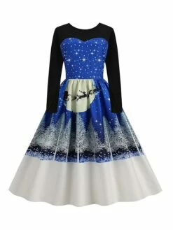 Women‘s Christmas Retro Elegant Vintage Dress Midi Dress Party Ruched Patchwork Santa Claus Crew Neck Long Sleeve Regular Fit Fall Winter 2023 Black Red S M L XL -LIGHTINTHEBOX Shop thknld1694426162967