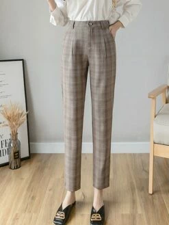 Women's Dress Pants Cropped Pants Ankle-Length Cotton Print Micro-elastic High Waist Fashion Streetwear Formal Work Grey Coffee S M Fall Winter 35 Women's Dress Pants Cropped Pants Ankle-Length Cotton Print Micro-elastic High Waist Fashion Streetwear Formal Work Grey Coffee S M Fall Winter -LIGHTINTHEBOX Shop tjjohl1693983760364