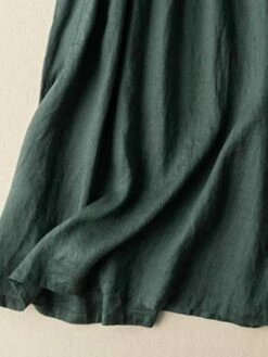 Women's Casual Dress Cotton Linen Dress A Line Dress Midi Dress Cotton Blend Basic Casual Outdoor Vacation Shirt Collar Pocket Short Sleeve Summer Spring 2023 Regular Fit Red Green Gray Plain M L XL -LIGHTINTHEBOX Shop tjsfru1682673450353