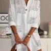 Women's Shirt Dress Casual Dress Shift Dress Mini Dress Outdoor Daily Vacation Polyester Basic Modern Shirt Collar Button Pocket Long Sleeve Summer Spring Fall 2023 Loose Fit White Letter S M L XL 2XL -LIGHTINTHEBOX Shop tnhfpo1680164744337