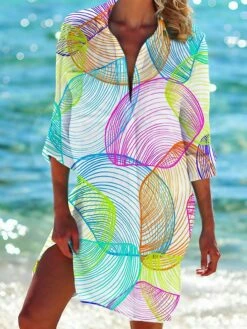 Women‘s Casual Dress Shirt Dress Green Blue Pink Long Sleeve Print Spring Summer Shirt Collar Winter Dress Fall Dress Loose Fit 2023 S M L XL XXL 3XL 4XL 5XL