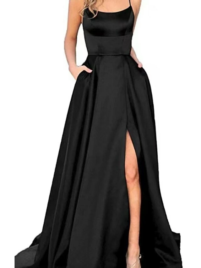 Women‘s Prom Party Dress Satin Dress Swing Dress Long Dress Maxi Dress Black Blue Dark Green Pure Color Backless Fall Spring Spaghetti Romantic Winter Dress Daily Evening Party 2023 3 Women‘s Prom Party Dress Satin Dress Swing Dress Long Dress Maxi Dress Black Blue Dark Green Pure Color Backless Fall Spring Spaghetti Romantic Winter Dress Daily Evening Party 2023