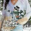 Women's T Shirt Tee Christmas Shirt Black Pink Blue Snowman Print Long Sleeve Christmas Weekend Fashion Christmas V Neck Regular Fit Painting Spring &Fall 1 Women's T Shirt Tee Christmas Shirt Black Pink Blue Snowman Print Long Sleeve Christmas Weekend Fashion Christmas V Neck Regular Fit Painting Spring &Fall -LIGHTINTHEBOX Shop tqqzwb1694690200289