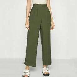Women's Culottes Wide Leg Chinos Slacks Pants Trousers Yellow Wine Army Green Mid Waist Basic Work Casual Daily Weekend Stretchy Full Length Solid Colored S M L XL XXL