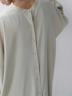 Women's Casual Dress Cotton Linen Dress Abaya Maxi Long Dress Linen / Cotton Blend Basic Classic Outdoor Daily Vacation Crew Neck Button Long Sleeve Spring Fall Winter 2023 Loose Fit Black Apricot -LIGHTINTHEBOX Shop tudnax1692341111146