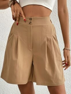 Women's Shorts Slacks Black Dark Gray Fuchsia High Waist Active Simple Casual Vacation Casual Daily Weekend Pocket Short Breathability Plain S M L XL -LIGHTINTHEBOX Shop tuuwrc1687333879484