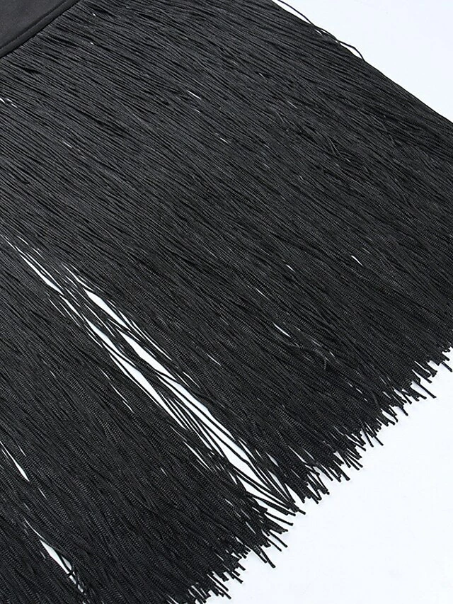 Women's Fringe Dress Bodycon Midi Dress White Black Sleeveless Pure Color Backless Tassel Fringe Spring Summer Strapless Stylish Elegant Sexy Slim 2022 S M L / Party Dress 9 Women's Fringe Dress Bodycon Midi Dress White Black Sleeveless Pure Color Backless Tassel Fringe Spring Summer Strapless Stylish Elegant Sexy Slim 2022 S M L / Party Dress - Image 7
