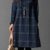 Women's Casual Dress Cotton Linen Dress Plaid Dress Midi Dress Polyester Basic Classic Outdoor Daily Vacation Crew Neck Pocket Print Long Sleeve Fall Winter Autumn 2023 Loose Fit Navy Blue Plaid L XL 2 Women's Casual Dress Cotton Linen Dress Plaid Dress Midi Dress Polyester Basic Classic Outdoor Daily Vacation Crew Neck Pocket Print Long Sleeve Fall Winter Autumn 2023 Loose Fit Navy Blue Plaid L XL -LIGHTINTHEBOX Shop tvqfie1693475205327