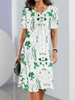 Women's Casual Dress Summer Dress Print Dress Floral Print Crew Neck Mini Dress Fashion Streetwear Outdoor Daily Short Sleeve Regular Fit Yellow Red Royal Blue Summer Spring S M L XL XXL -LIGHTINTHEBOX Shop tvzmek1686305432661