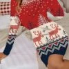 Women's Christmas Casual Dress Print Dress Wine Light Red Red Long Sleeve Elk Tree Snowflake Print Winter Autumn Crew Neck Fashion Casual 2022 S M L XL 2XL 3XL 4XL 5XL 6XL -LIGHTINTHEBOX Shop twiyfc1666605389541