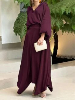 Women's Two Piece Dress Set Casual Dress Skirt Set Daily Date Streetwear Elegant Pocket Long Dress Maxi Dress Shirt Collar Long Sleeve Plain Loose Fit Black Wine Blue Fall Winter S M L XL XXL 10 Women's Two Piece Dress Set Casual Dress Skirt Set Daily Date Streetwear Elegant Pocket Long Dress Maxi Dress Shirt Collar Long Sleeve Plain Loose Fit Black Wine Blue Fall Winter S M L XL XXL -LIGHTINTHEBOX Shop txzlcc1694085332216