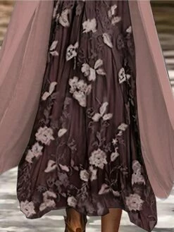 Women's Two Piece Dress Set Casual Dress Chiffon Dress Outdoor Daily Fashion Casual Print Maxi Dress Crew Neck 3/4 Length Sleeve Floral Loose Fit Pink Blue Summer Spring S M L XL XXL -LIGHTINTHEBOX Shop tyjzvv1697450799881