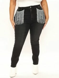 Women's Jeans Slim Pants Trousers Full Length Fashion Streetwear Street Daily Black Dark Blue S M Fall Winter -LIGHTINTHEBOX Shop tysrqc1693986764027