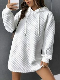 Women's Casual Dress Hoodie Dress Mini Dress Active Fashion Outdoor Sport Going Out Hoodie Pure Color Solid Color Loose Fit White S M L XL XXL -LIGHTINTHEBOX Shop tzxeux1694427876278