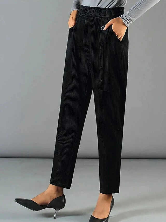 Women's Fleece Pants Pants Trousers Harem Pants Wine Black Coffee Fashion Streetwear Daily Daily Wear Vacation Pocket Full Length Breathability Plain XL 2XL 3XL 4XL 5XL 4 Women's Fleece Pants Pants Trousers Harem Pants Wine Black Coffee Fashion Streetwear Daily Daily Wear Vacation Pocket Full Length Breathability Plain XL 2XL 3XL 4XL 5XL - Image 2