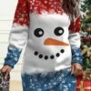 Women's Christmas Casual Dress Sweatshirt Dress Mini Dress Warm Fashion OutdoorVacation Crew Neck Print Santa Claus Snowman Loose Fit Black White Burgundy S M L XL XXL -LIGHTINTHEBOX Shop uconir1695377549819