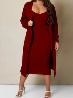 Women's Two Piece Dress Set Casual Dress Skirt Set Home Daily Fashion Streetwear Ribbed Midi Dress Crew Neck Long Sleeve Plain Slim Black White Wine Fall Winter S M L XL XXL -LIGHTINTHEBOX Shop ucwzwy1697597310325