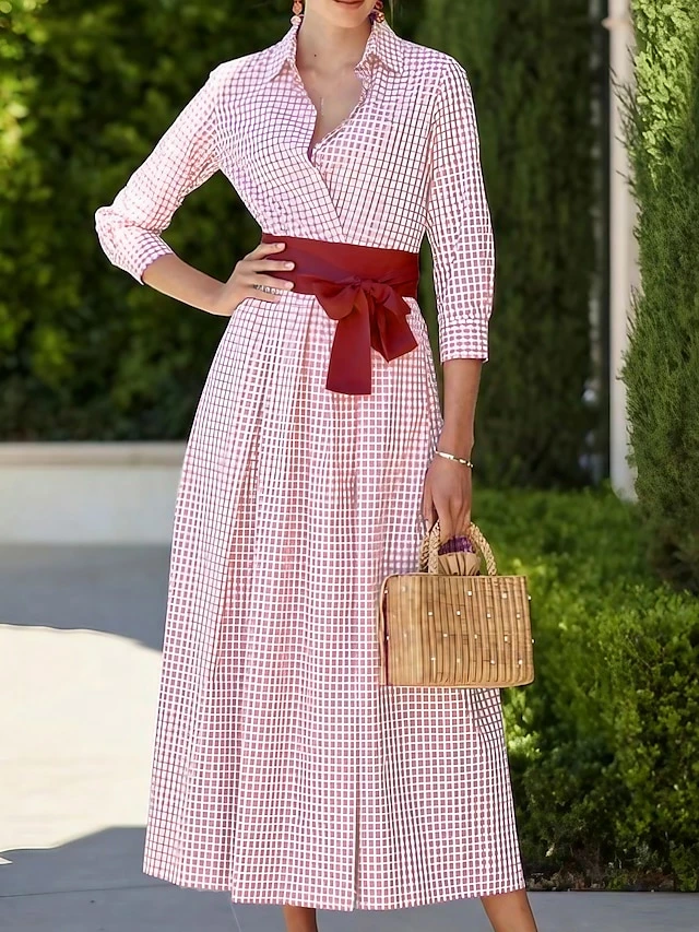 Women's Shirt Dress Casual Dress Maxi Long Dress Outdoor Winter Dress Daily Cotton Cotton And Linen Fashion Casual Shirt Collar Lace Up Pocket Long Sleeve Summer Spring Fall 2023 Regular Fit Pink 3 Women's Shirt Dress Casual Dress Maxi Long Dress Outdoor Winter Dress Daily Cotton Cotton And Linen Fashion Casual Shirt Collar Lace Up Pocket Long Sleeve Summer Spring Fall 2023 Regular Fit Pink