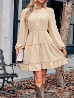 Women's Work Dress Casual Dress Fashion Winter Dress Daily Mini Dress Ruched Ruffle Crew Neck Long Sleeve Plain Loose Fit Brown Army Green Apricot Fall Winter S M L XL 27 Women's Work Dress Casual Dress Fashion Winter Dress Daily Mini Dress Ruched Ruffle Crew Neck Long Sleeve Plain Loose Fit Brown Army Green Apricot Fall Winter S M L XL -LIGHTINTHEBOX Shop uefbkl1695645255659