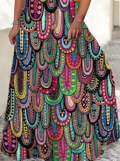 Women‘s Plus Size Curve Casual Dress Swing Dress Strap Dress Graphic Long Dress Maxi Dress Sleeveless Print Strap Romantic Daily Purple Summer Spring L XL XXL 3XL 4XL -LIGHTINTHEBOX Shop ugwrnw1681789477372