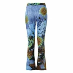 Women‘s Bootcut Flared Low Rise Jeans Pants Bell Bottom Trousers Faux Denim Yellow Red Blue High Waist Fashion Streetwear Casual Sporty Daily Print Micro-elastic Full Length Flower S M L XL -LIGHTINTHEBOX Shop uhikrj1654071001267