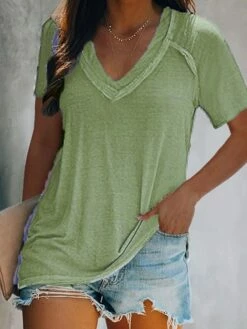 Women's T Shirt Tee Tunic Shirts White Pink Blue Plain Solid Colored Short Sleeve Casual Daily Basic Elegant V Neck Long S 11 Women's T Shirt Tee Tunic Shirts White Pink Blue Plain Solid Colored Short Sleeve Casual Daily Basic Elegant V Neck Long S -LIGHTINTHEBOX Shop uhtwvn1687171147375