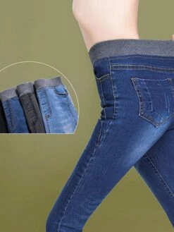 Women's Jeans Skinny Pants Trousers Full Length Denim High Elasticity High Waist Fashion Casual Office Daily Light Blue Black S M Fall & Winter -LIGHTINTHEBOX Shop uivqtj1662120834528