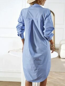 Women's Casual Dress Work Dress Shift Dress Mini Dress Outdoor Office Business Cotton Classic Modern Shirt Collar Button Pocket Long Sleeve Summer Spring Fall 2023 Loose Fit Black White Blue Pure 40 Women's Casual Dress Work Dress Shift Dress Mini Dress Outdoor Office Business Cotton Classic Modern Shirt Collar Button Pocket Long Sleeve Summer Spring Fall 2023 Loose Fit Black White Blue Pure -LIGHTINTHEBOX Shop uiyjue1688542182077