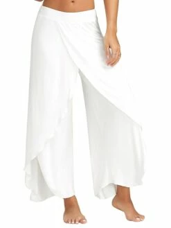 Women's Culottes Wide Leg Wide Leg Chinos Ruffle Layered Stretchy Mid Waist Basic Casual / Sporty Casual Daily Black White S M Summer Spring &Fall -LIGHTINTHEBOX Shop uldmhf1654143669241