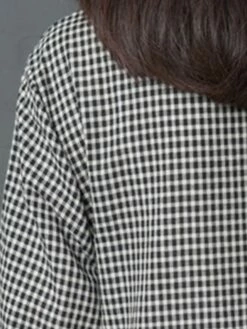 Women's Casual Dress Swing Dress A Line Dress Long Dress Maxi Dress Cotton Basic Casual Outdoor Daily Weekend Crew Neck Pocket Long Sleeve Spring Fall Loose Fit Black Plaid M L XL XXL -LIGHTINTHEBOX Shop umggvl1672995454011