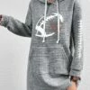 Women's Casual Dress Hoodie Dress Winter Dress Heart Football Pocket Print Hooded Mini Dress Fashion Streetwear Outdoor Daily Long Sleeve Loose Fit Gray Fall Winter S M L XL XXL -LIGHTINTHEBOX Shop umoitl1693567009071