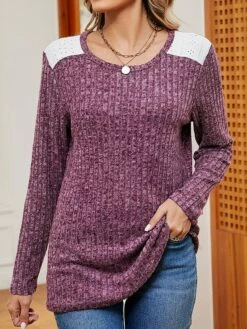 T Shirt Tee Women's Black Army Green Blue Color Block Patchwork Daily Fashion Round Neck Regular Fit S