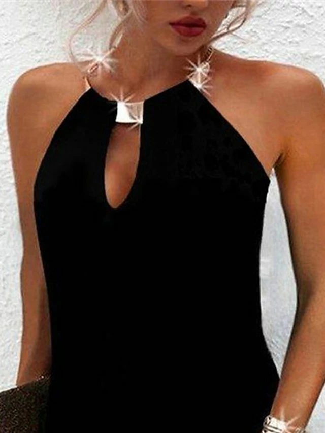 Women's Casual Dress Summer Dress Halter Neck Dress Mini Dress Cut Out Outdoor Street Daily Fashion Streetwear Halter Neck Sleeveless 2023 Slim Black Orange Green Color S M L XL XXL Size 7 Women's Casual Dress Summer Dress Halter Neck Dress Mini Dress Cut Out Outdoor Street Daily Fashion Streetwear Halter Neck Sleeveless 2023 Slim Black Orange Green Color S M L XL XXL Size - Image 5