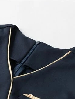 Women's Work Dress Sheath Dress Semi Formal Dress Fashion Office Daily Workfashion Mini Dress Patchwork Zipper V Neck 3/4 Length Sleeve Plain Regular Fit Navy Blue Fall Winter S M L XL XXL -LIGHTINTHEBOX Shop unonqn1695030990630